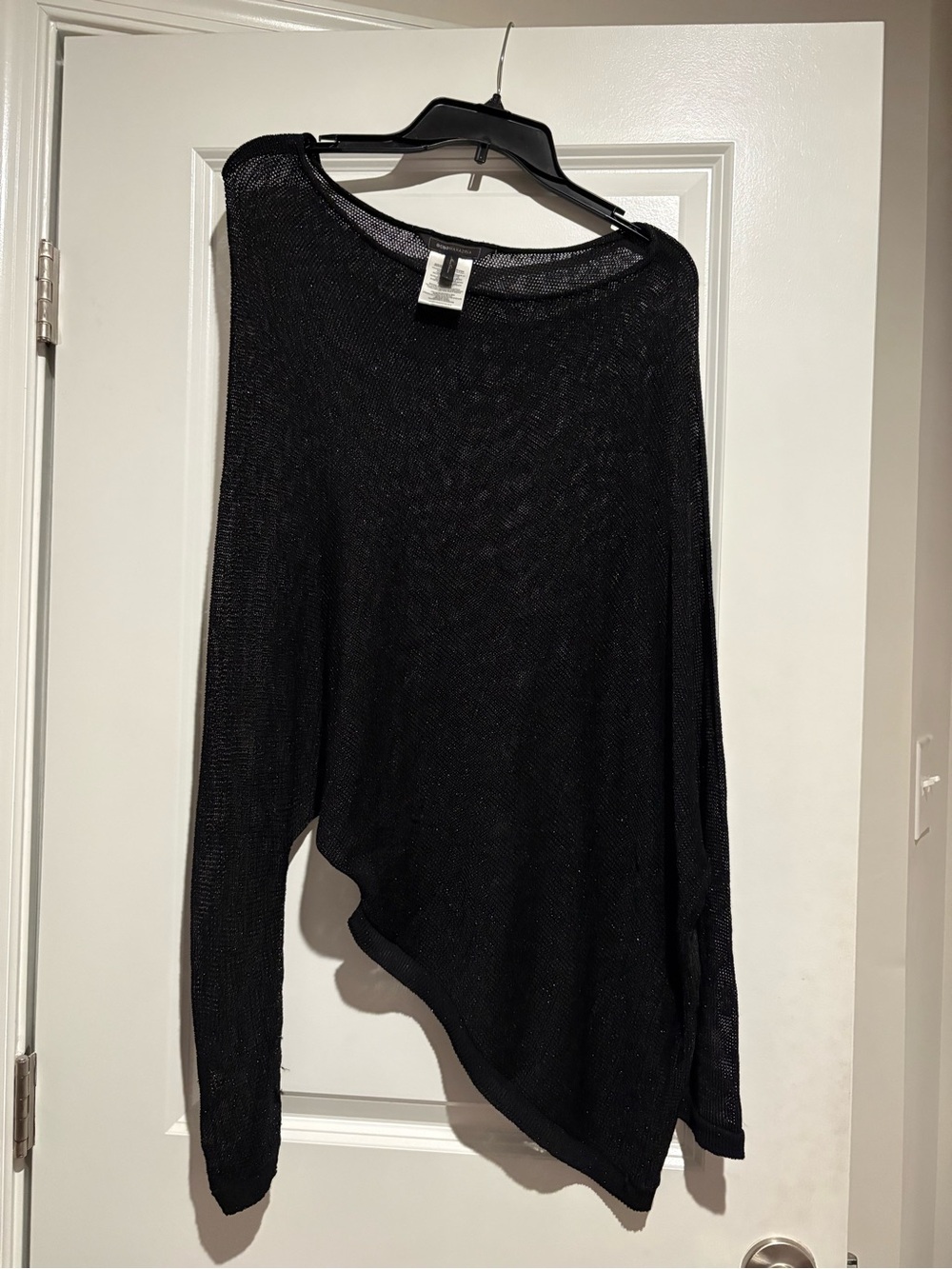 BCBGMaxAzria Black Sheer Knit Top